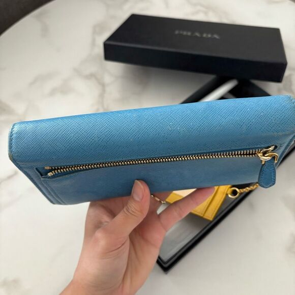 Prada Milano 2in1 Blue Long Wallet with Authenticity Card and Box - Picture 13 of 15